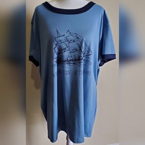 LulaRoe Liv Vintage Tee 3xl Blue "A rising tide lifts all ships"*
